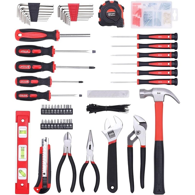 Comprehensive Hand Tool Set W/ Pliers Wrench Screwdriver Utility Knife Tool Bag