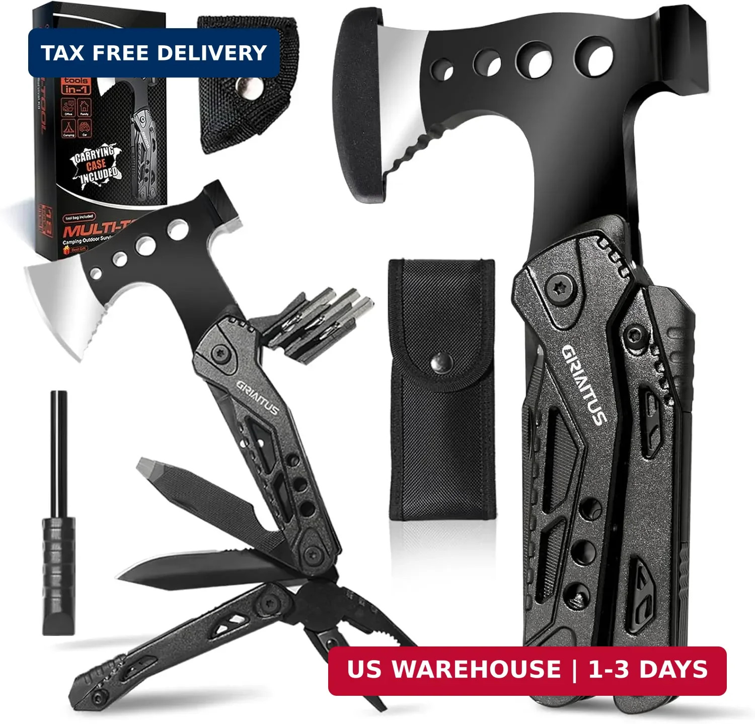 Camping Essentials Multitool Camping Accessories Gifts for Men 16 in 1 Multi Too