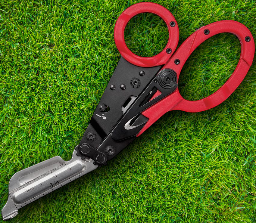 SOG Parashears Multi Tool Red Awl Belt/Cord Cutter Oxygen Wrench Glass Breaker