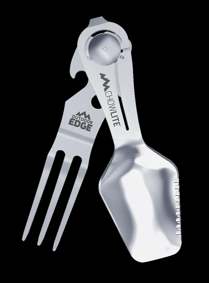NEW Outdoor Edge ChowLite Folding Mealtime Multitool Fork Spoon Chow-Lite