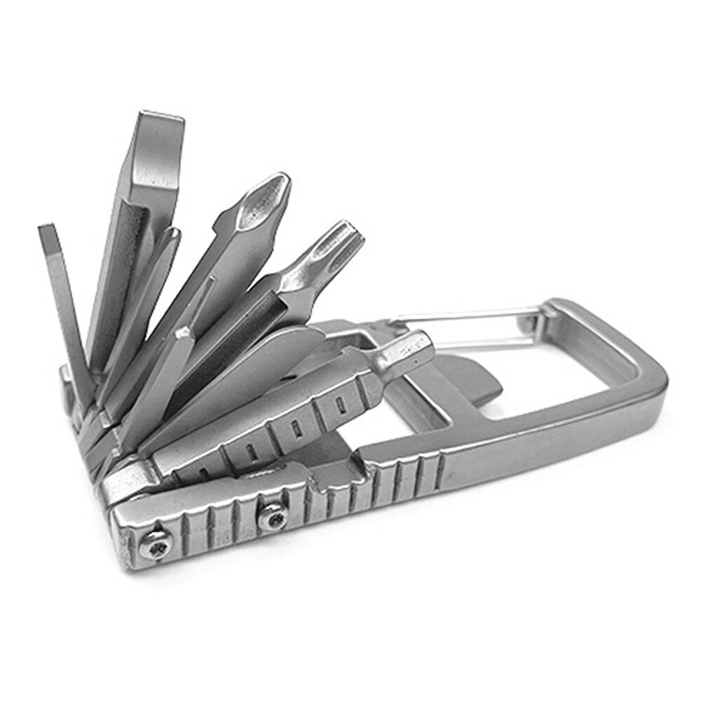 Keychain Multitool Screwdriver Bit Foldable Bike Repairs Tool Stainless B3V5