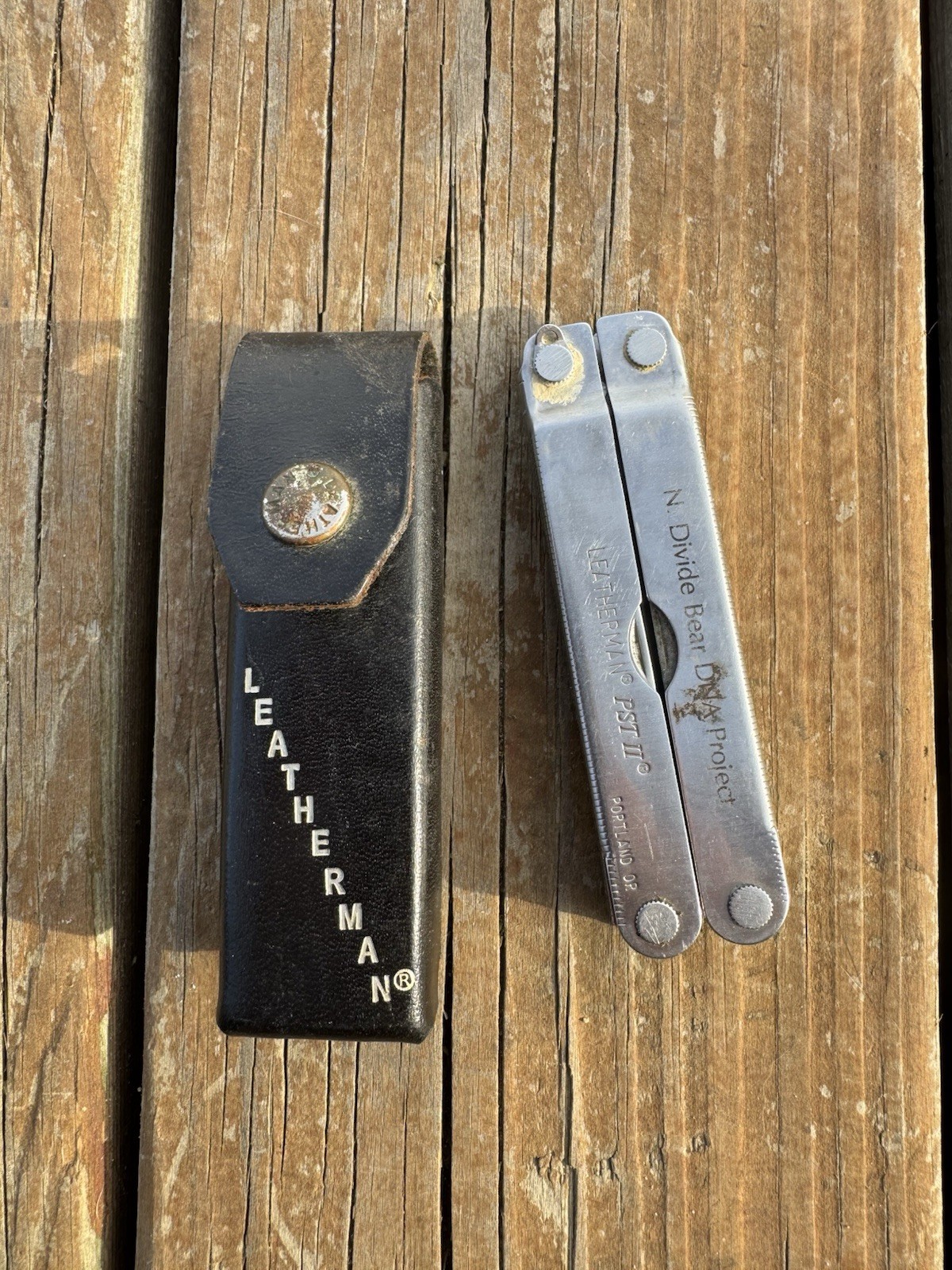 Vintage Letherman Multi Tool With Leather Sheath Portland 03/04 Engraved