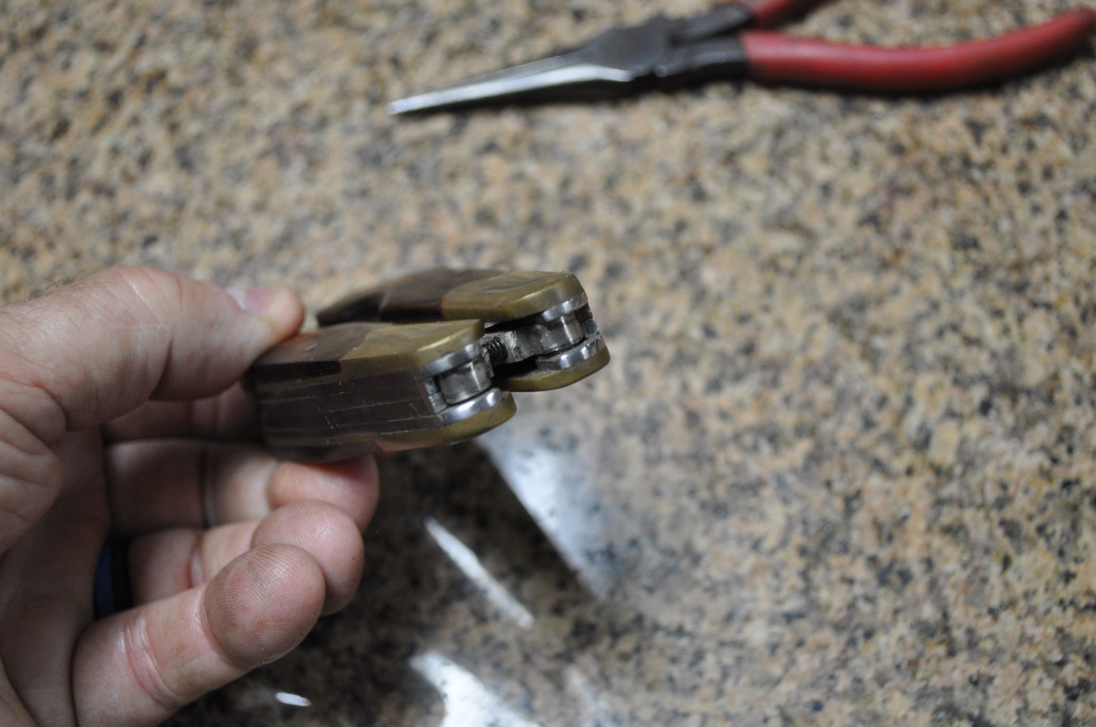 HUSKY Multi-Tool Brass Wood vintage see pictures for more info on content / cond