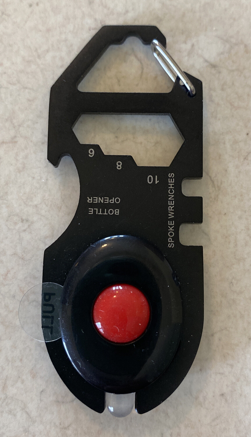 Multi-tool w/ LED Light & Carabiner Clip Black