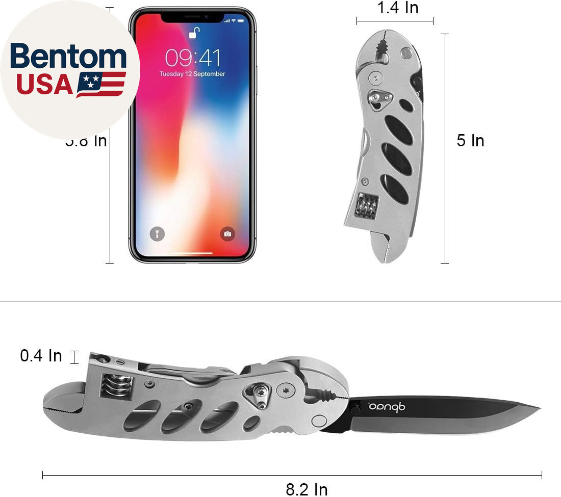 Multitool Wrench with 7 Tools/Pliers/Wire Cutter/Flat Screwdriver/Phillips Screw