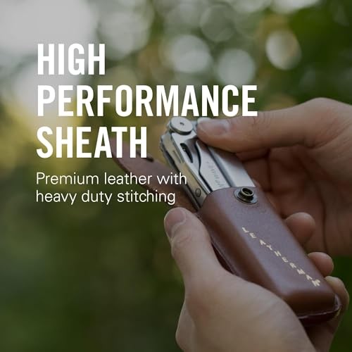 Heritage Leather Snap Sheath for Multi-Tools, Brown, Medium