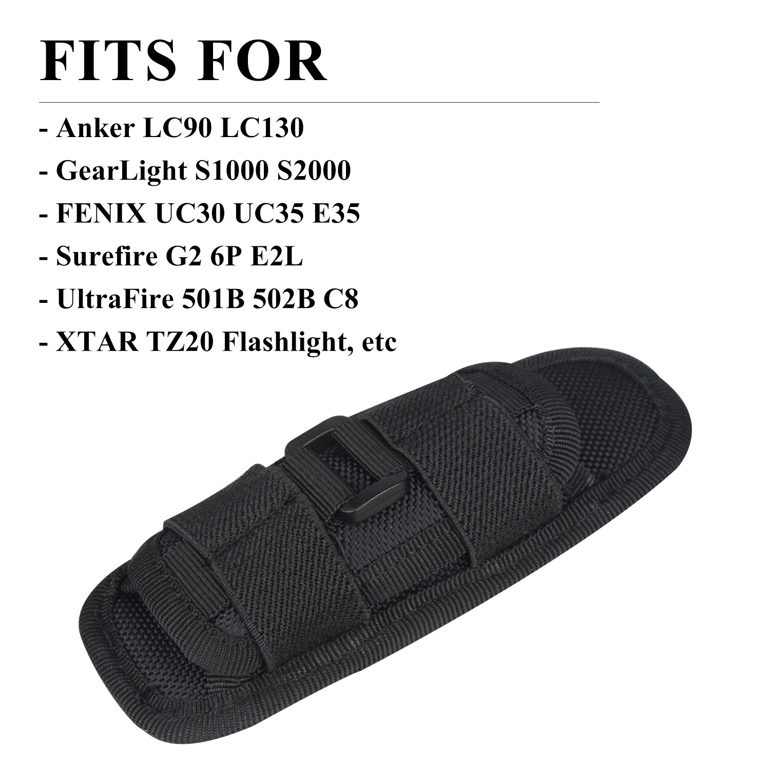 360° Rotatable Multifunctional Flashlight Case Universal Outdoor Pouch