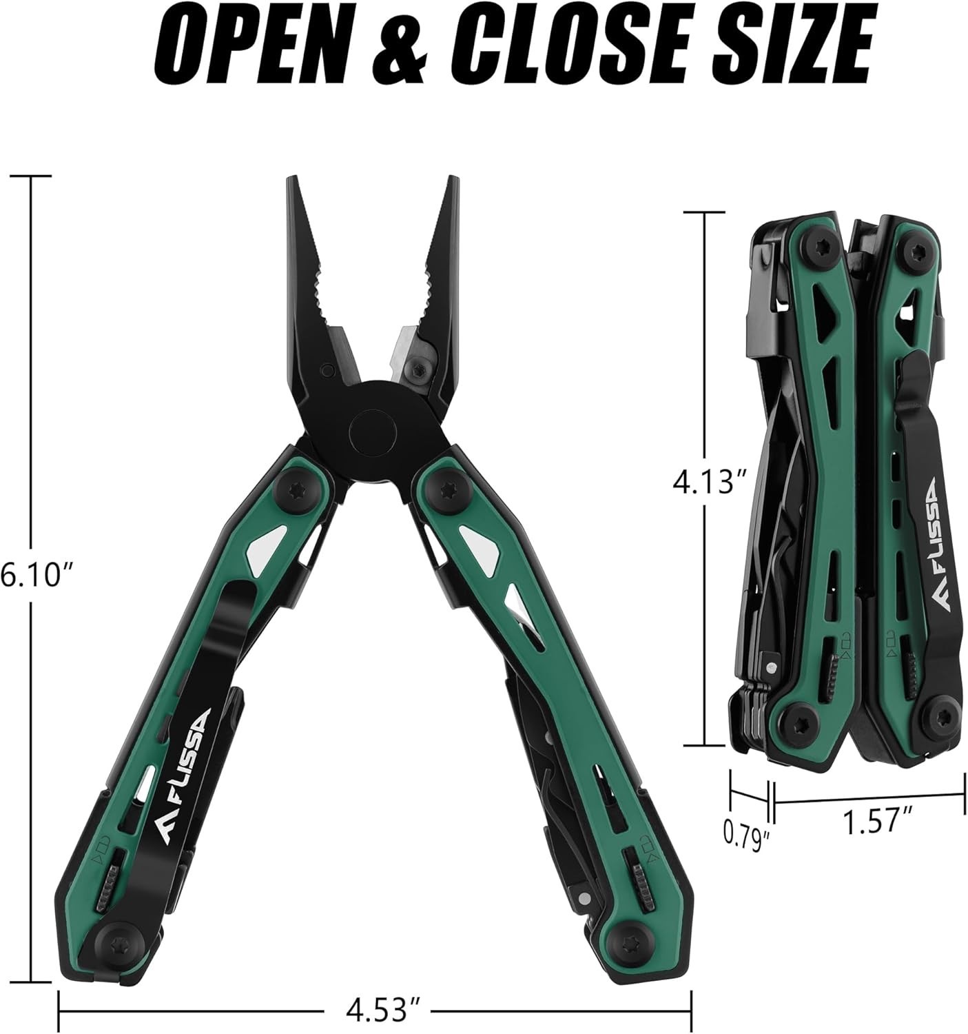 FLISSA 16-in-1 Multi Tool Pliers Stainless Steel Multitool Pocket Knife – Sel…