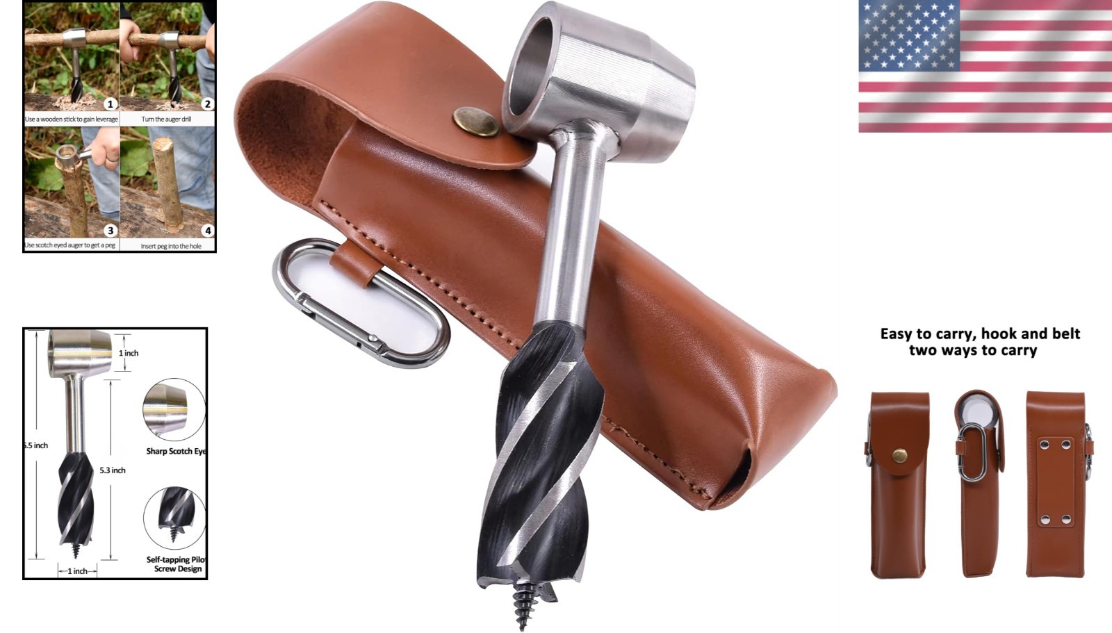 Versatile Manual Auger Drill for Bushcraft: Perfect Gift for Outdoor Enthusiasts
