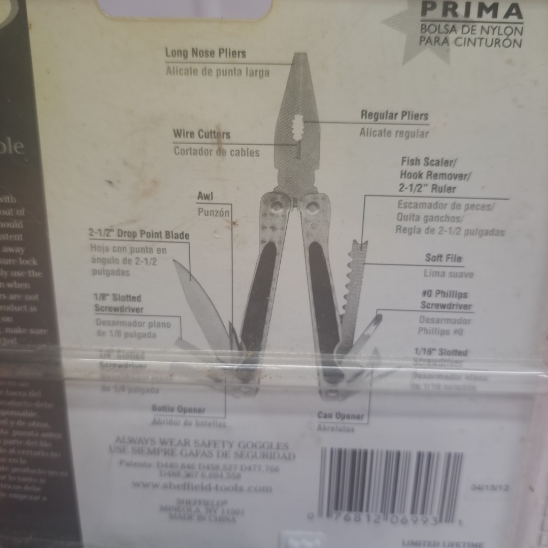NIB Sealed Sheffield Premium Multi Tool Knife 15 in 1 Stainless W/Pouch