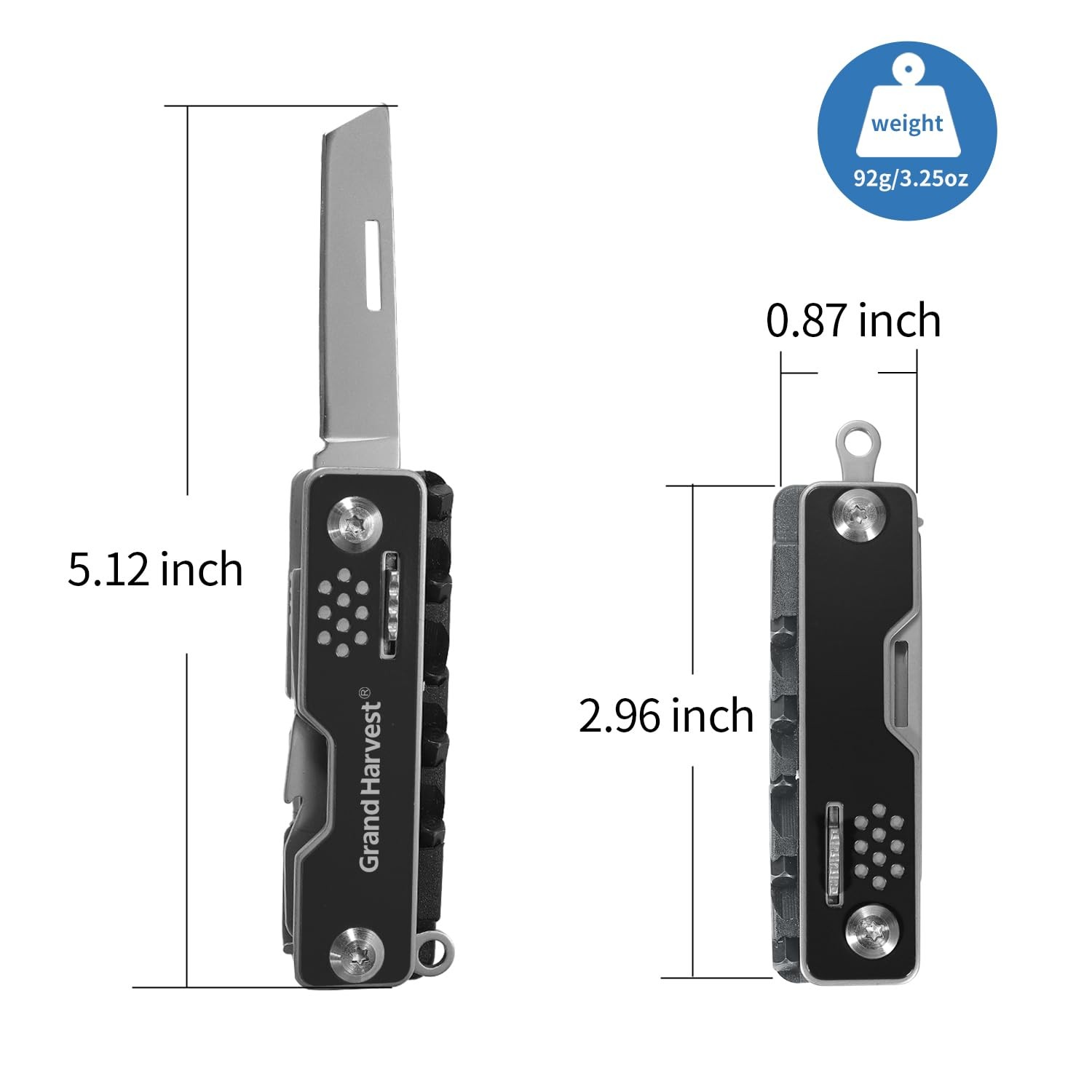 Multi-Tool, 7-in-1 Folding Knife Multi-Purpose Tool with Accessory Switch, Sc…
