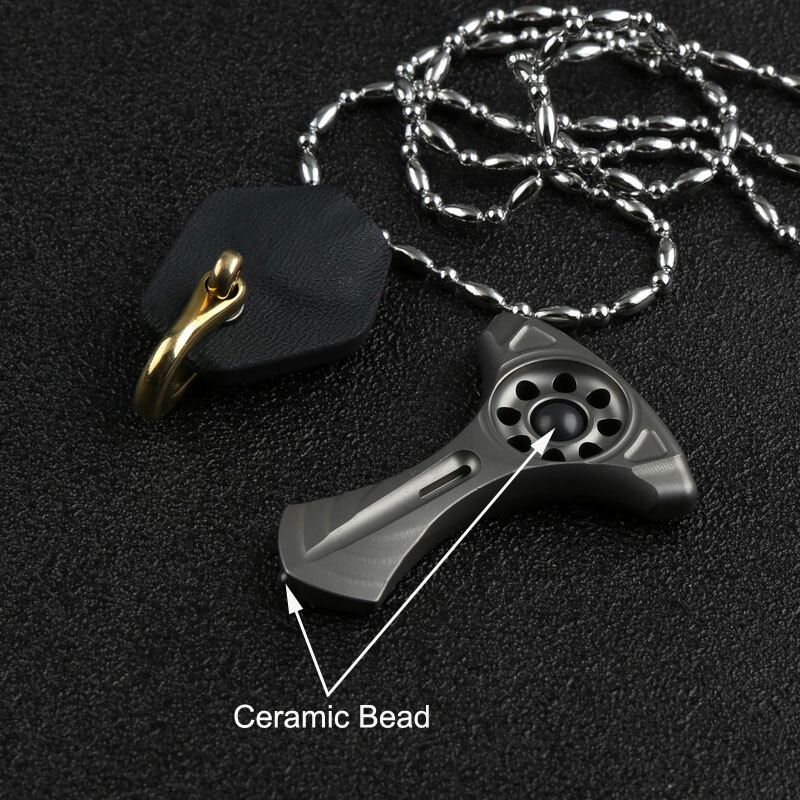 TC4 Titanium Keychain Necklace Pendant Bead Window Break Tool with Kydex Sheath