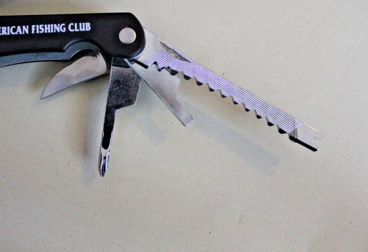 North American Fishing Club Multi Tool Knife Pliers Black with Holder