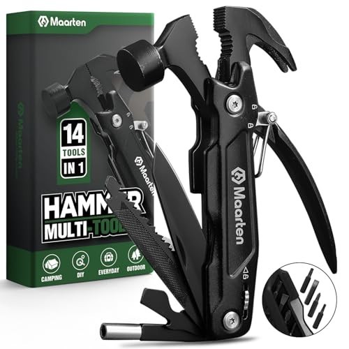 14-in-1 Hammer Multitool with Safety Lock & Screwdriver Set – Perfect Gift for D
