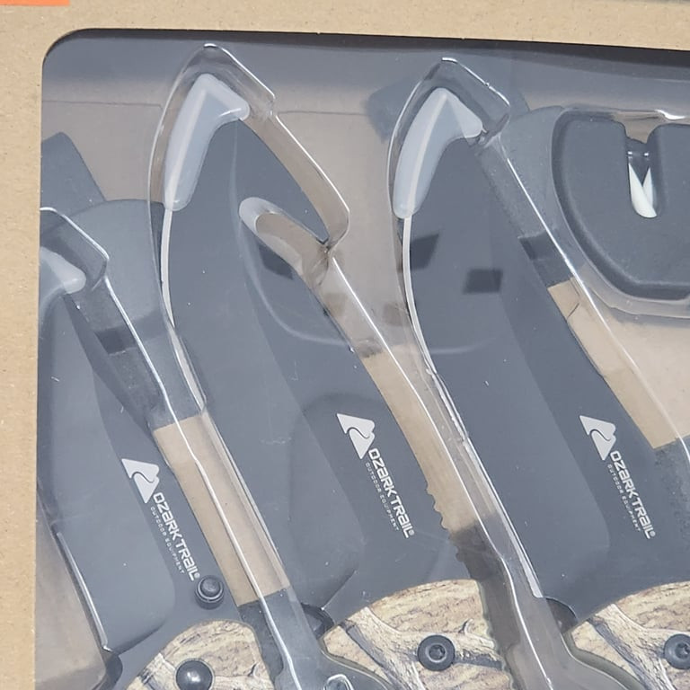 Ozark Trail 6 Piece Combo Knife Set With Sheaths Sharpener Outdoor Trail Camo