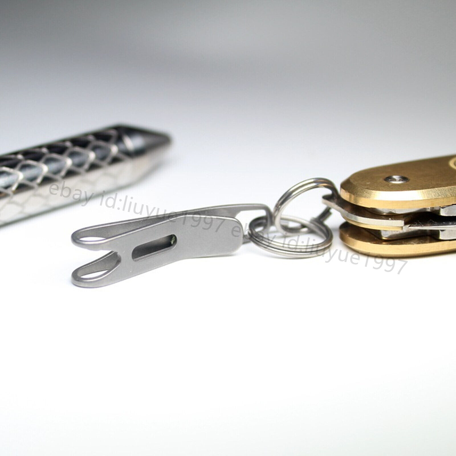 Titanium Mini Edc Gear Pocket Suspension Clip Hanger Tool Key Ring Keychain