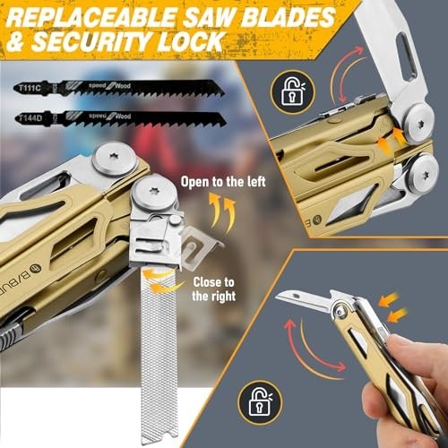 31-in-1 Stainless Steel Multitool Pliers Set, Heavy-Duty Foldable Multi Tool for