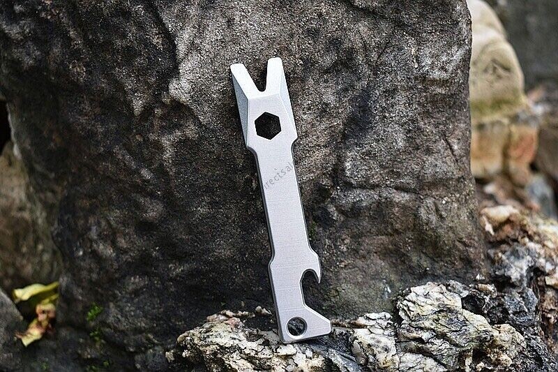 HotTitanium Alloy Pry Bar Crowbar Wrench Opener Keychain Outdoor Multi Tools EDC
