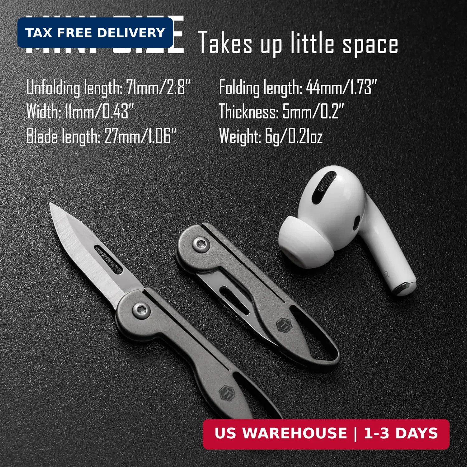 KeyUnity KK05 Mini Titanium Pocket Knife for Everyday Carry- Razor Sharp Folding