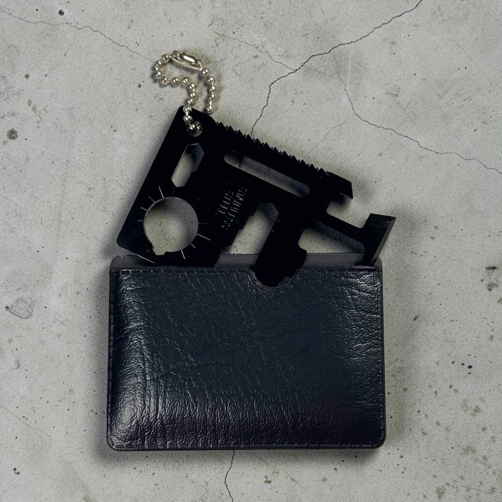 Lot 5 Black Credit Card Survival MultiTool Stainless Steel Wallet Tool W/ Sleeve