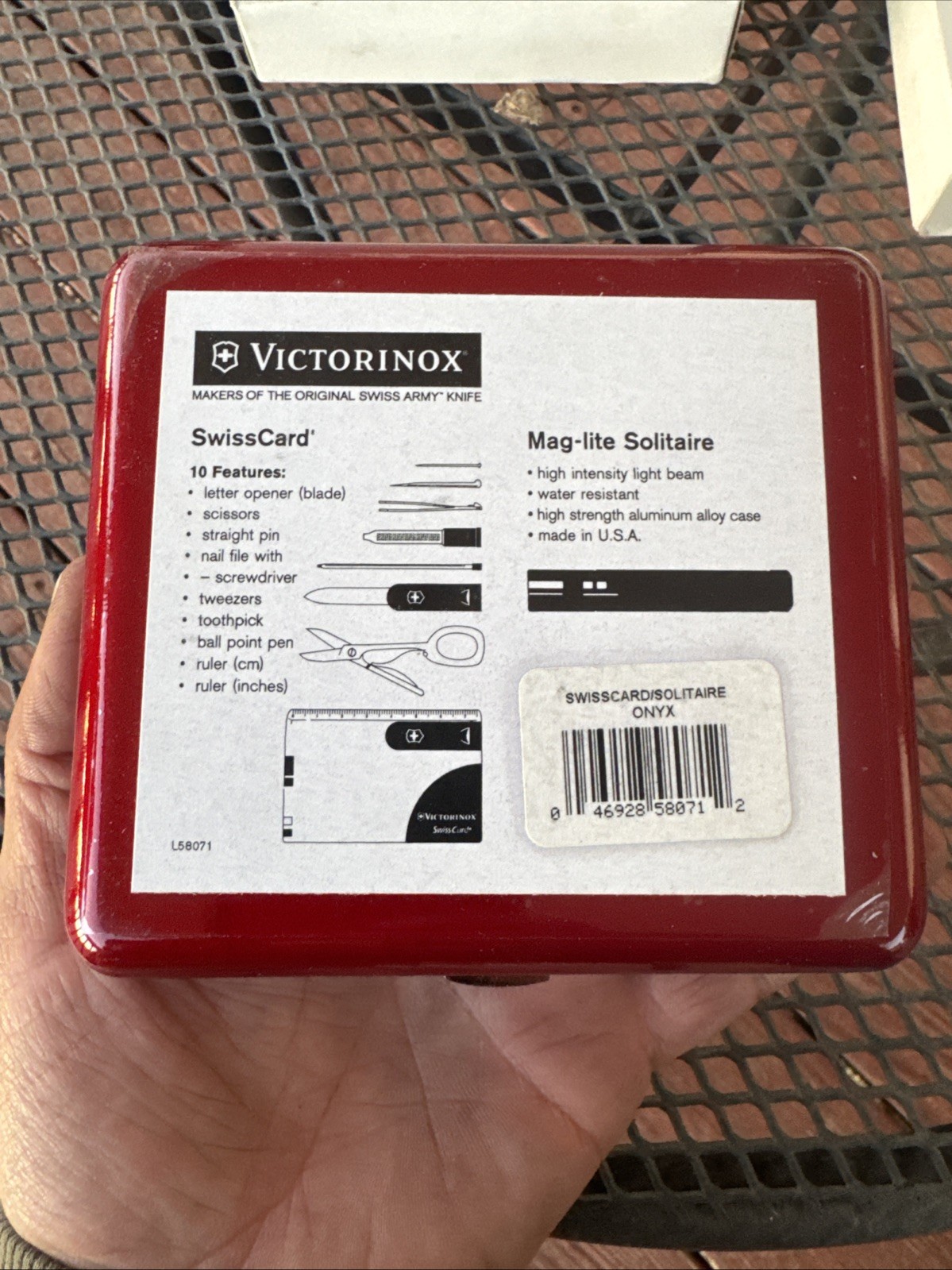 VICTORINOX SwissCard & Maglite Solitaire LED Gift Box Metal Case NEW 58071 ONYX