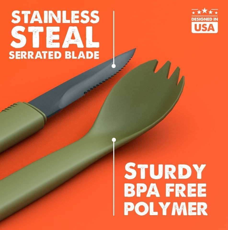 BPA Free Multipurpose Spoon Fork Knife Outdoor Backpacking Hiking Cutlery Gear