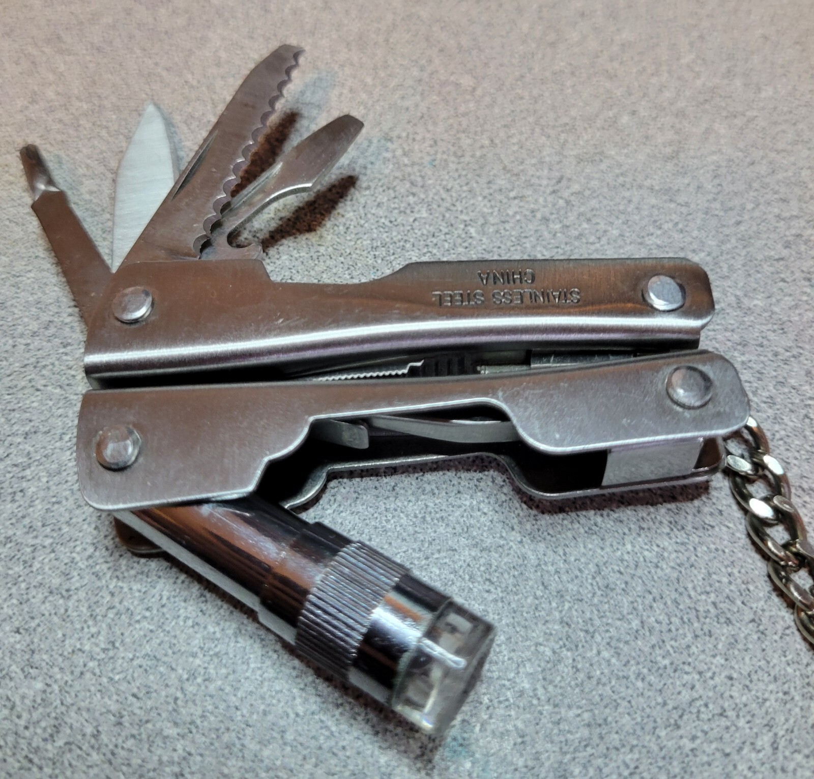LED Light Multi-tool Pliers Knife Screw Drivers Bottle Opener Stainless Steel