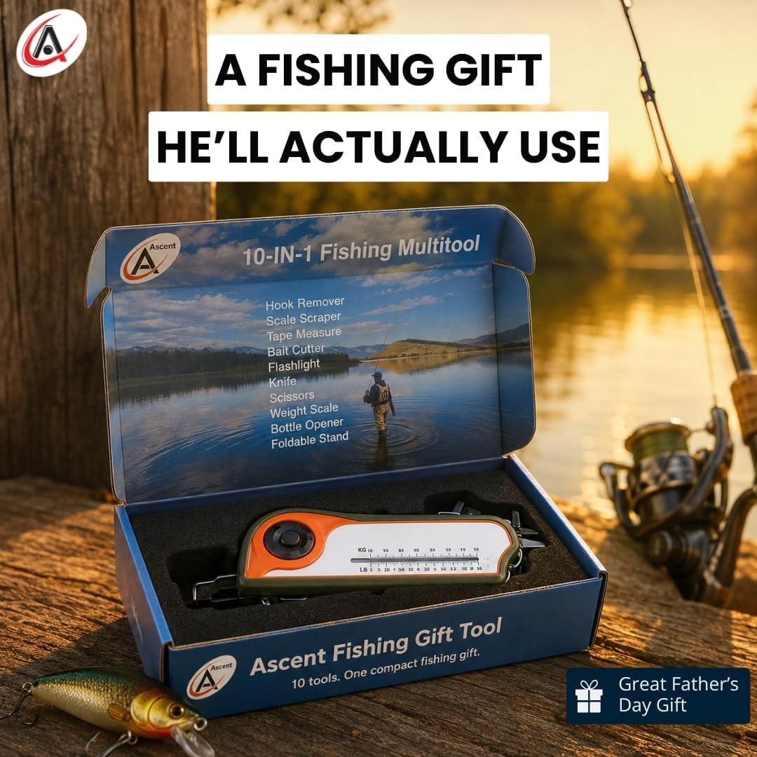Fisherman Gift Tool Fishing Multitool Hook Remover Scale Scraper Tape Measure