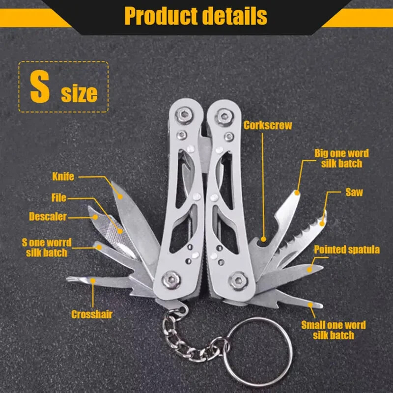 14 in 1 Compact & Portable Multi-Tool Pocket Knife Pliers -Outdoors, Hiking, EDC