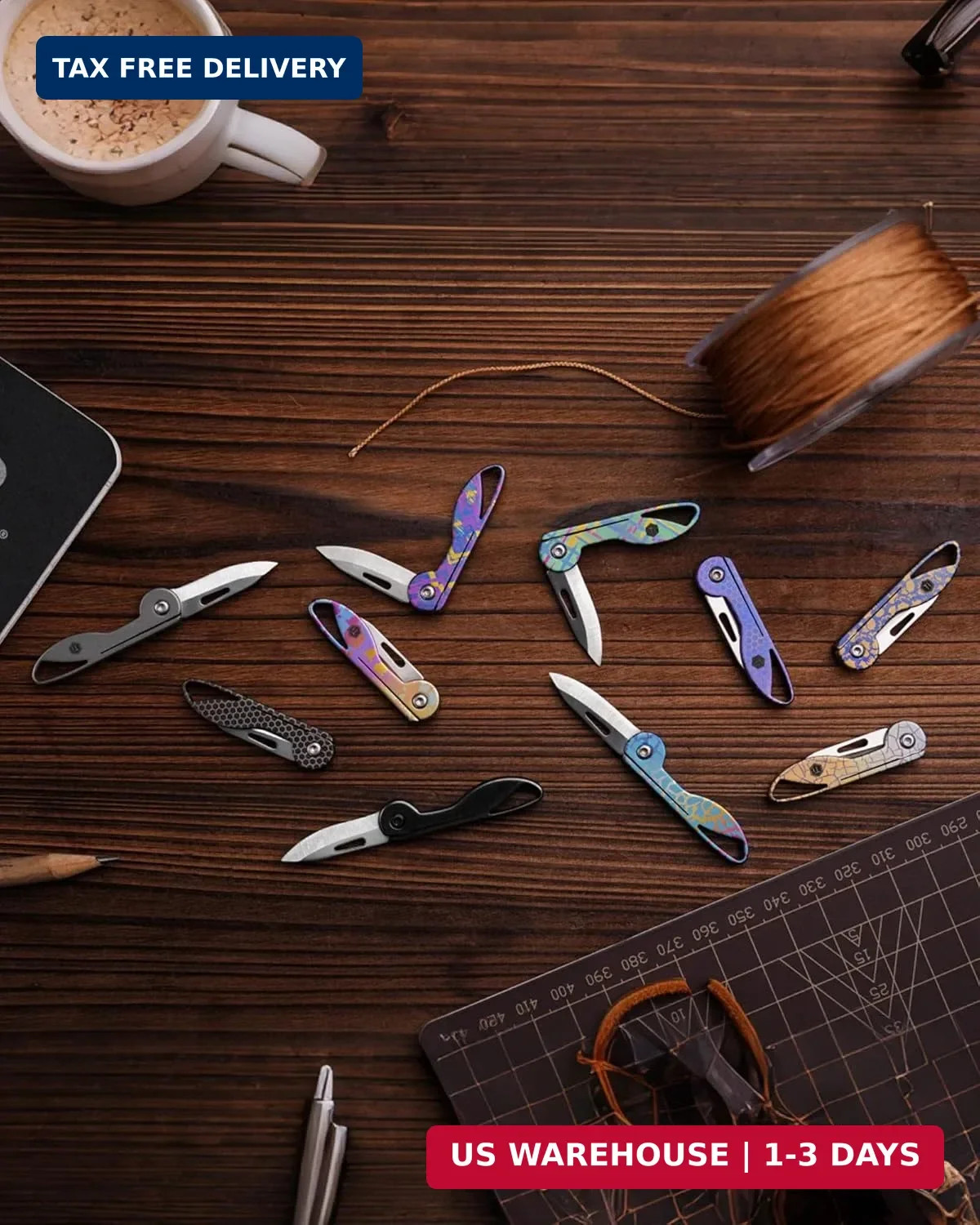 KeyUnity KK05 Mini Titanium Pocket Knife for Everyday Carry- Razor Sharp Folding