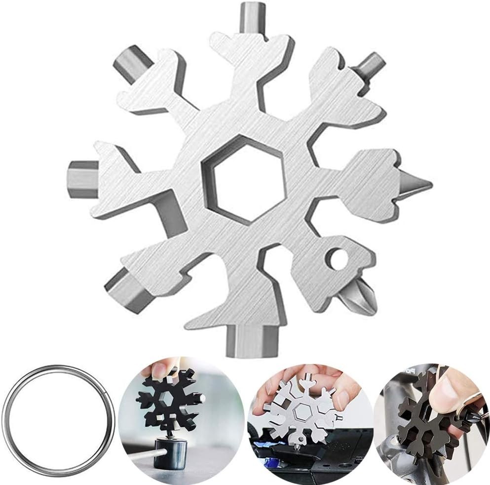 18-in-1 Snowflake Multi-Tool: Versatile Stainless Steel Utility for Everyday Use