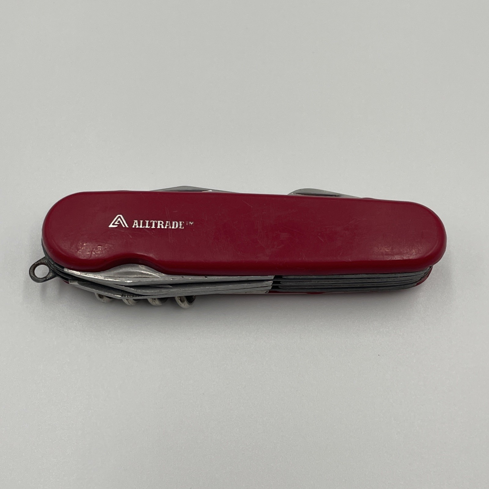 ALLTRADE Red Multi-Tool Knife Saw Corkscrew Stainless Steel Blade Camping