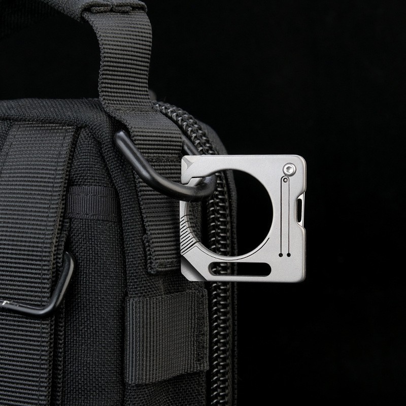 Titanium Alloy Keychain Carabiner Cutter Knife EDC Outdoor Travel Camping Tool