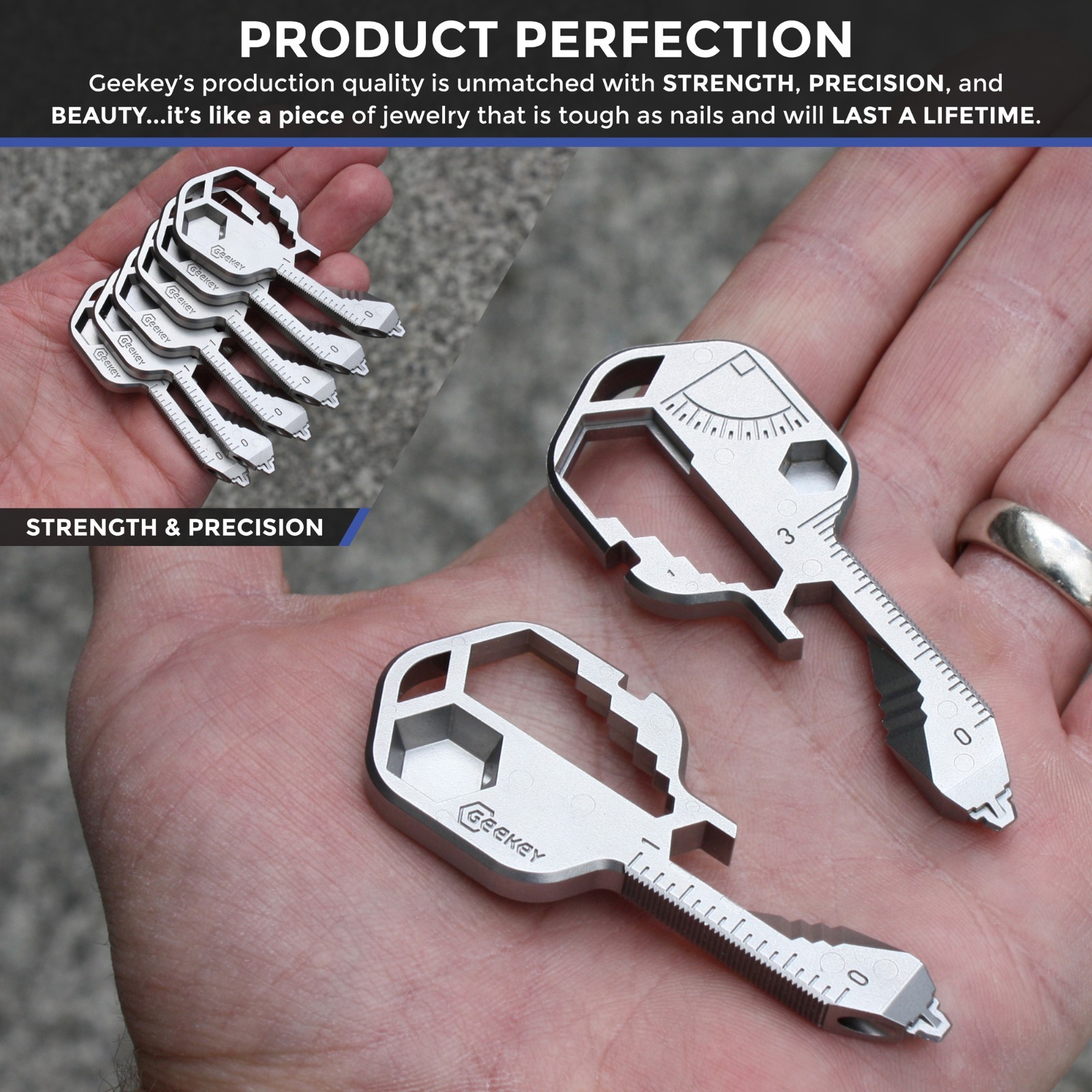 Geekey Multi-tool – Original Stainless Steel Key Shaped EDC Tool