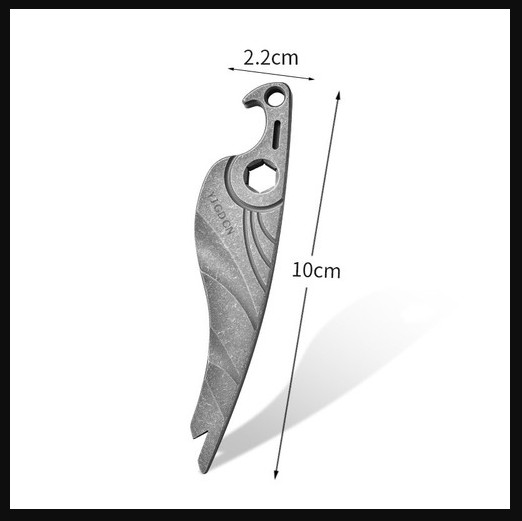 EDC Titanium Bottle Opener Pry Bar Crowbar Wrench Keychain Pocket Multi Tools A+