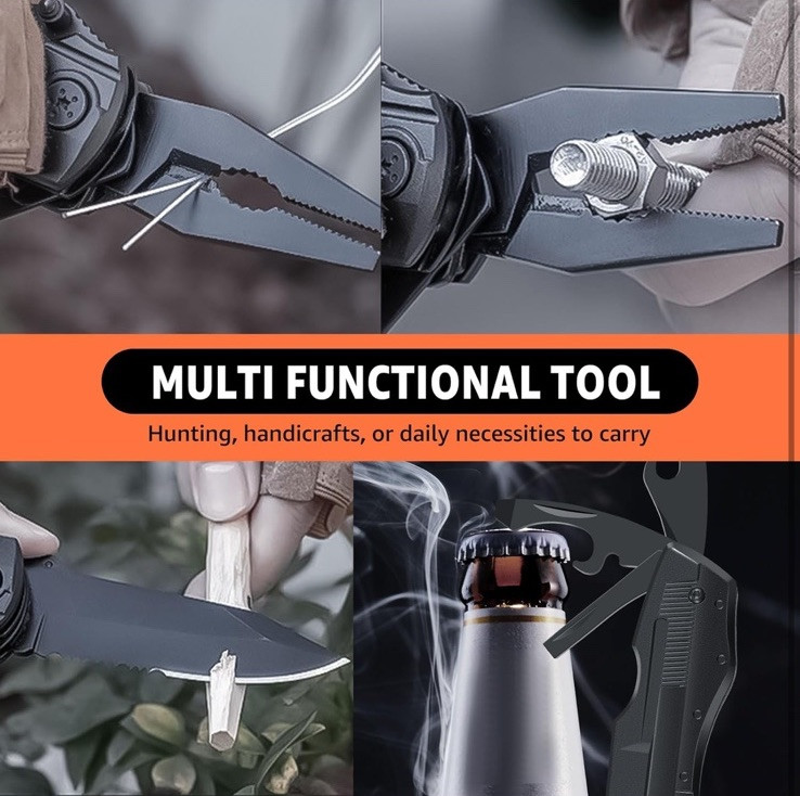 Multitool Knife 13 in 1 Pocket Multitool Multi Tool with 3 Large Blade Sa