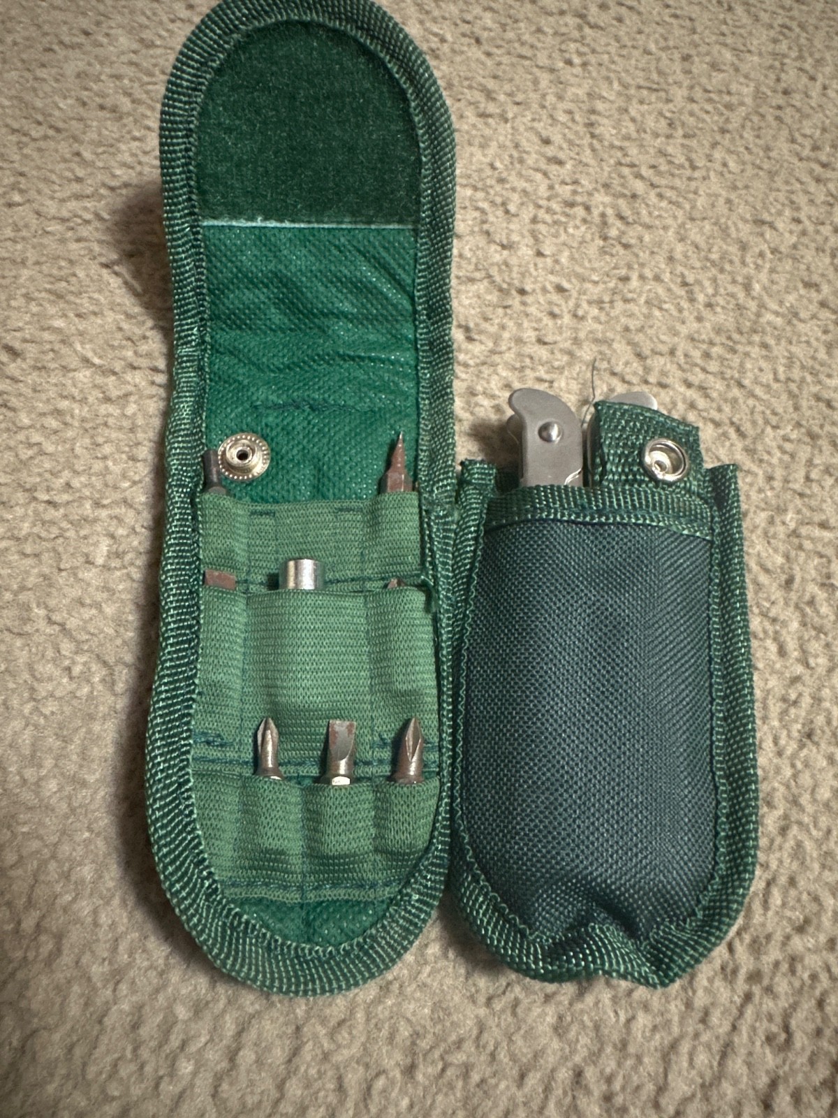 Vintage American Camper Stainless Steel Multi Tool W/ Nylon Case & Bits NEW