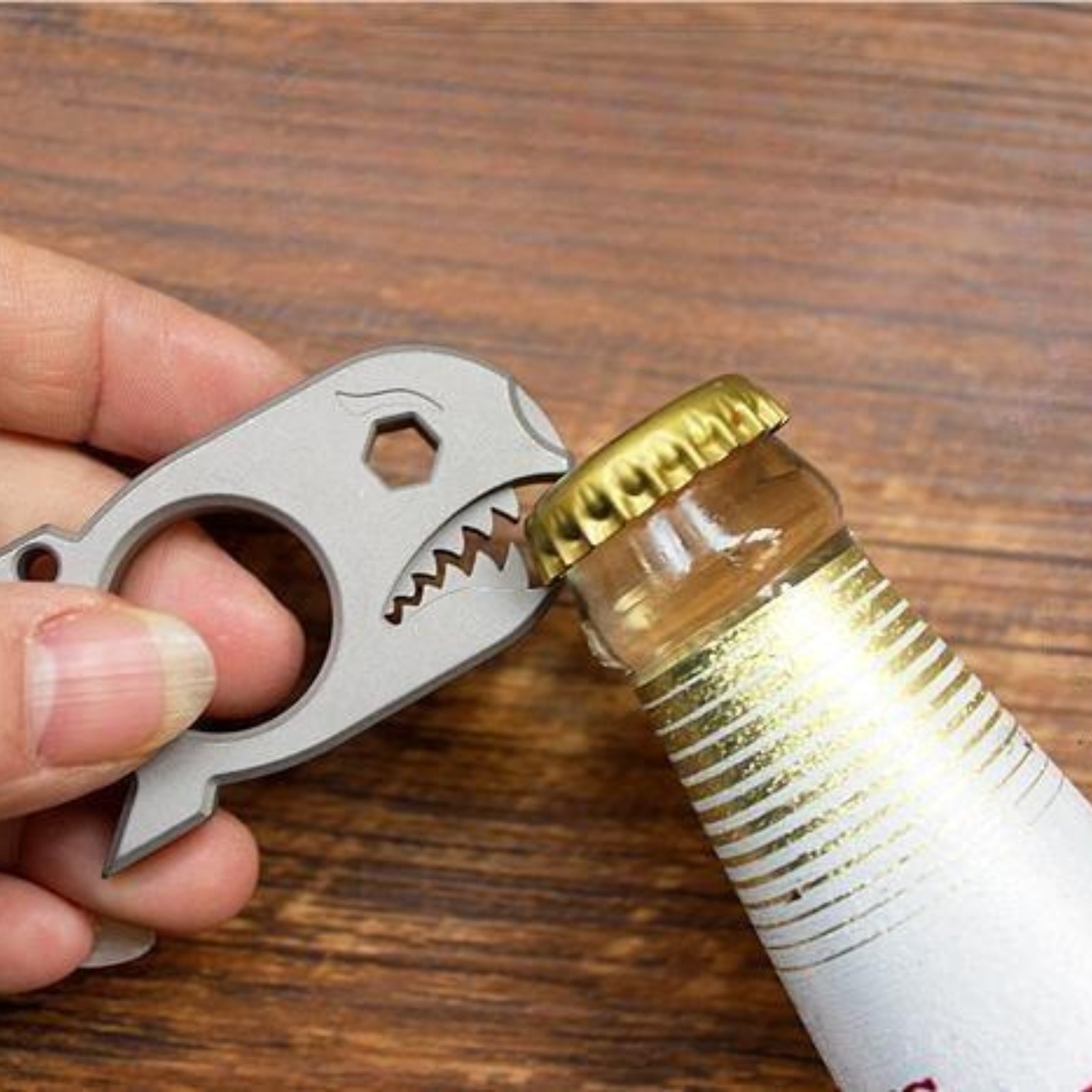 EDC Mini Titanium Alloy Keychain Multi Tool Pocket Pry Bar Crowbar Opener Cutter