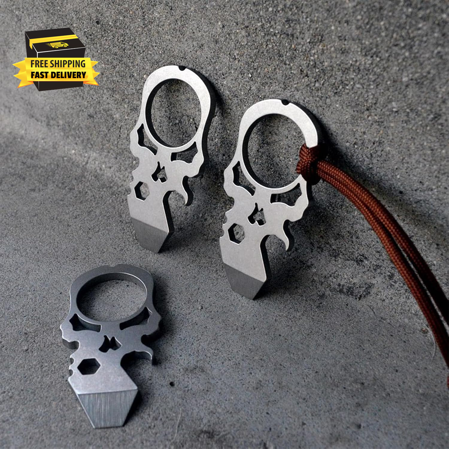 Skull Gear Shard 4-In-1 Keychain Bottle Opener Multitool with Screwdriver, Gifts