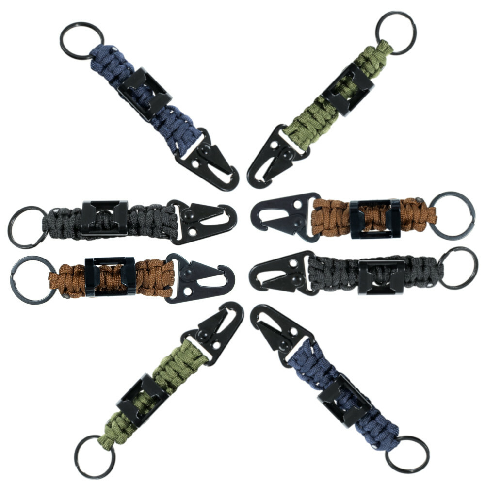 2 Pack 550 Paracord Bottle Opener Keychain – Heavy Duty Metal Clip & Key Ring