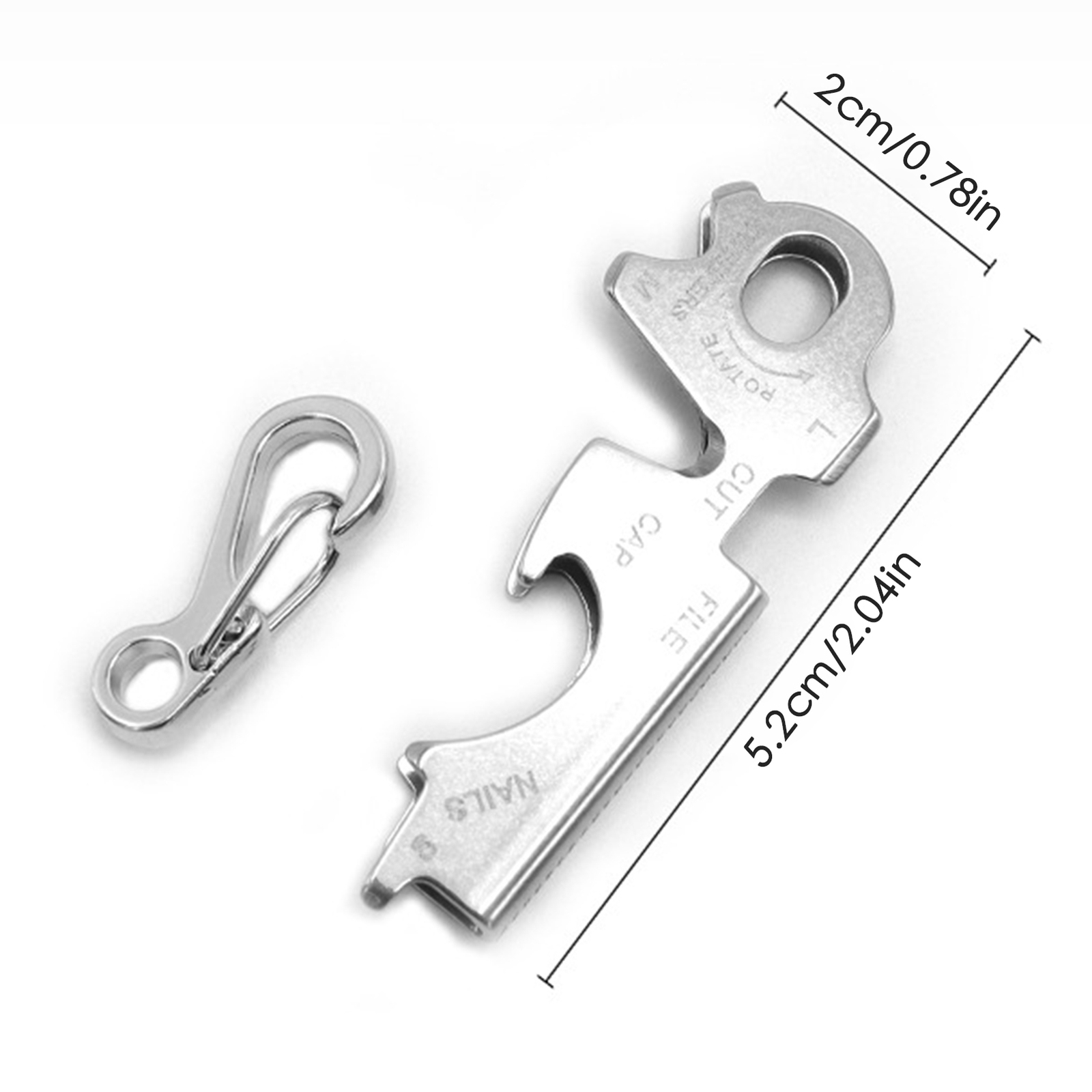 2 Pcs Keychain Tools and Gadgets 8 in 1 Stainless Steel Screwdriver Tool