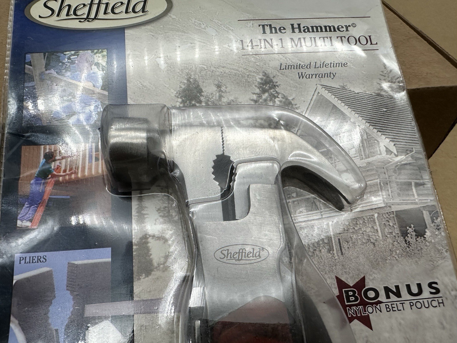 Sheffield (12913) Hammer premium-14 in 1-multi tools W/ Canvas Holder NEW NOS
