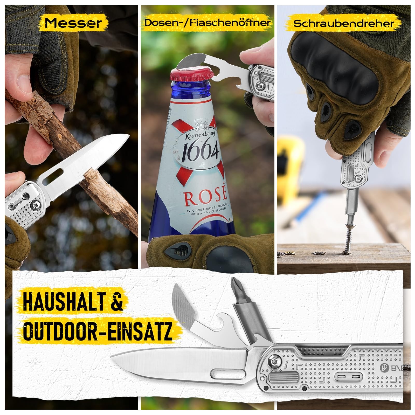 Father’s Day Gift for Dad, Pocket Knife EDC Multitool Stainless Steel, Gifts…