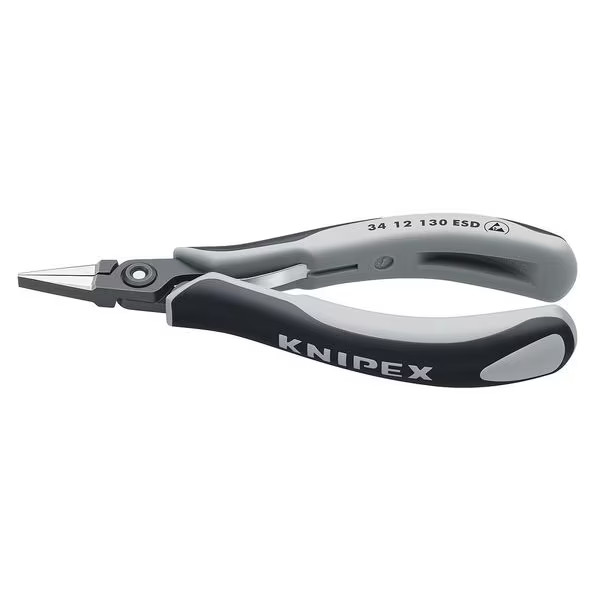 Knipex Flat Nose Pliers 5-1/4in ESD Safe Tool Steel Precision Grip Handle