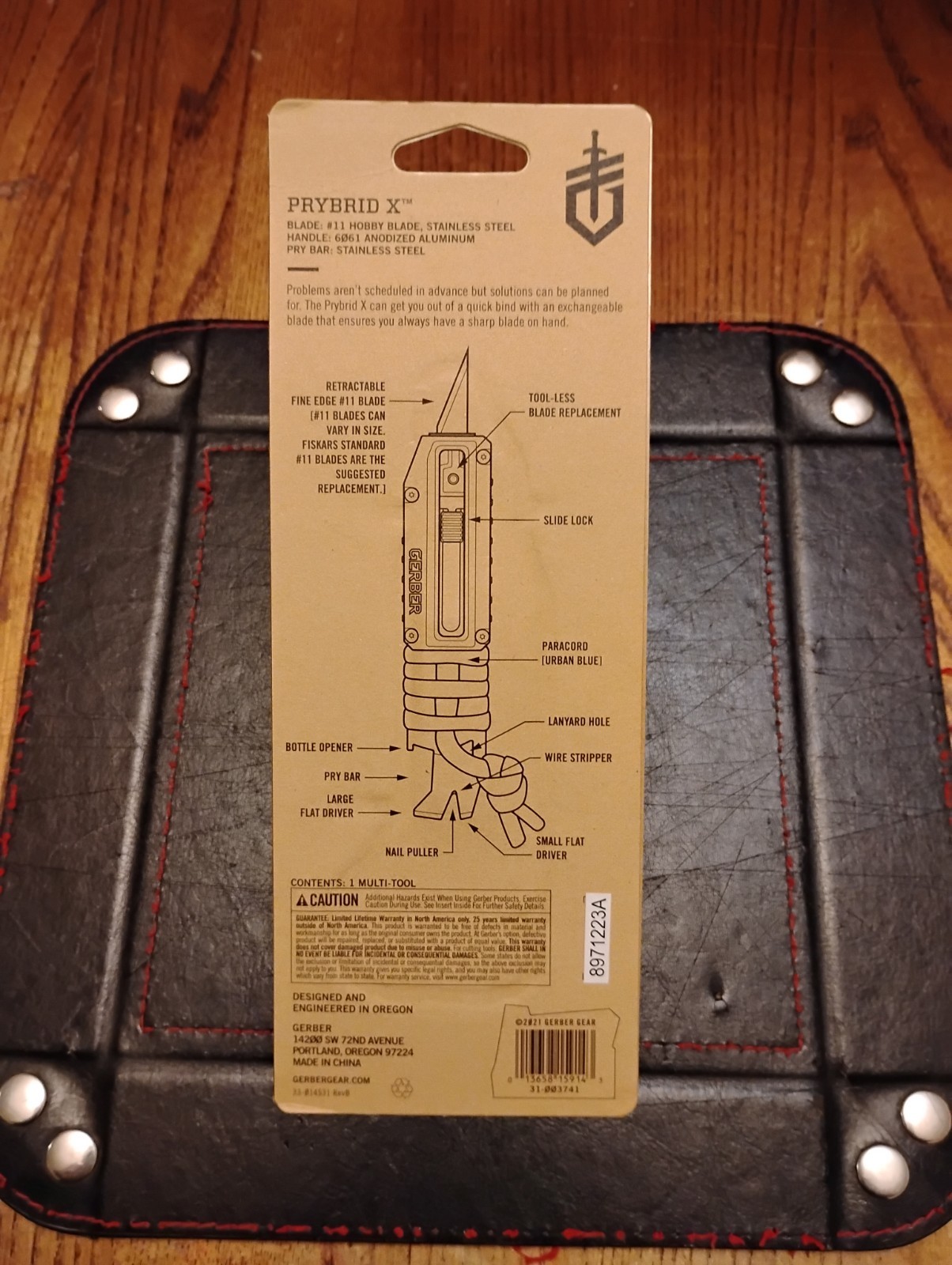 Gerber PRYBRID X Multi-Tool 8 Functions Replaceable Razor Blade 1.7 OZ