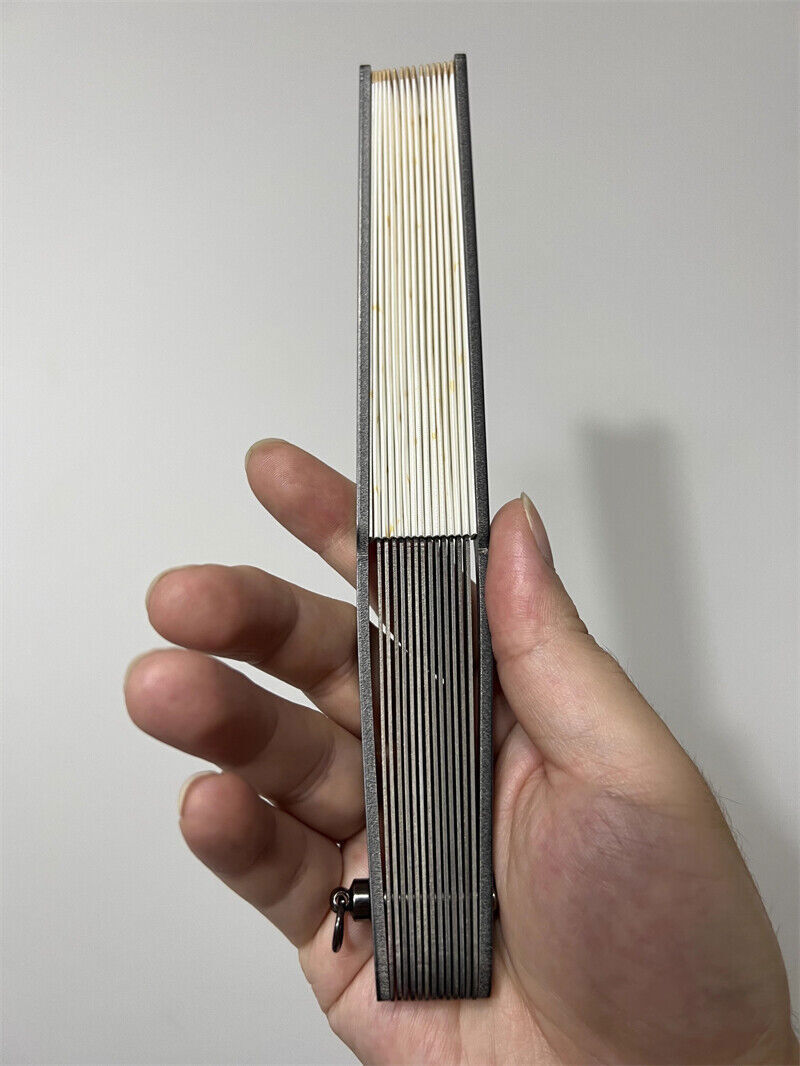 Titanium Alloy Folding Fan Martial Arts Portable Carving Kung Fu Tai Ji 6”