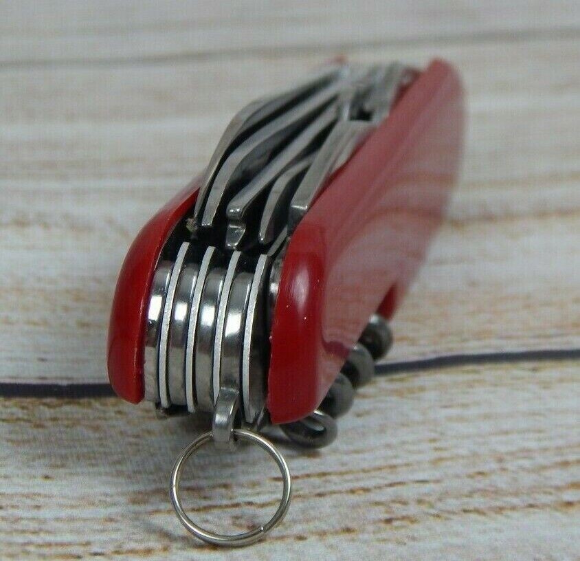 13 Function Multi Tool Survival Rescue Pocket Knife Camping Scout Stainless Red