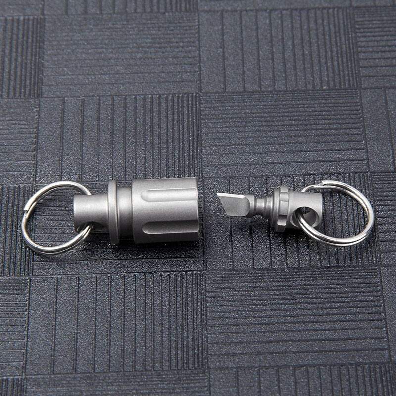 Mini Titanium Alloy Insert Buckle Gimbal Ring Portable Double Keyring Cutter EDC