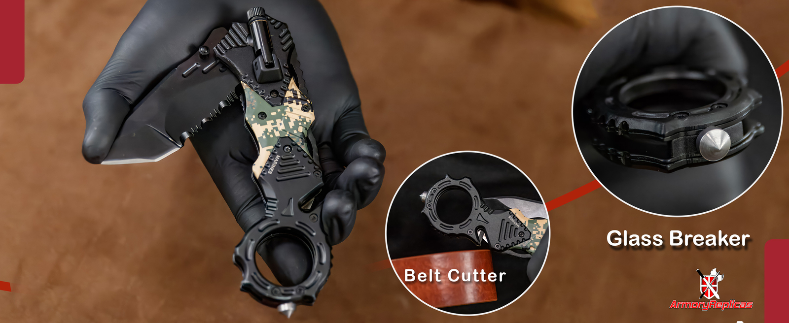 Floodlight Tac Knife Devil Dog Fireteam | Tactical Emergency Force Military FDE