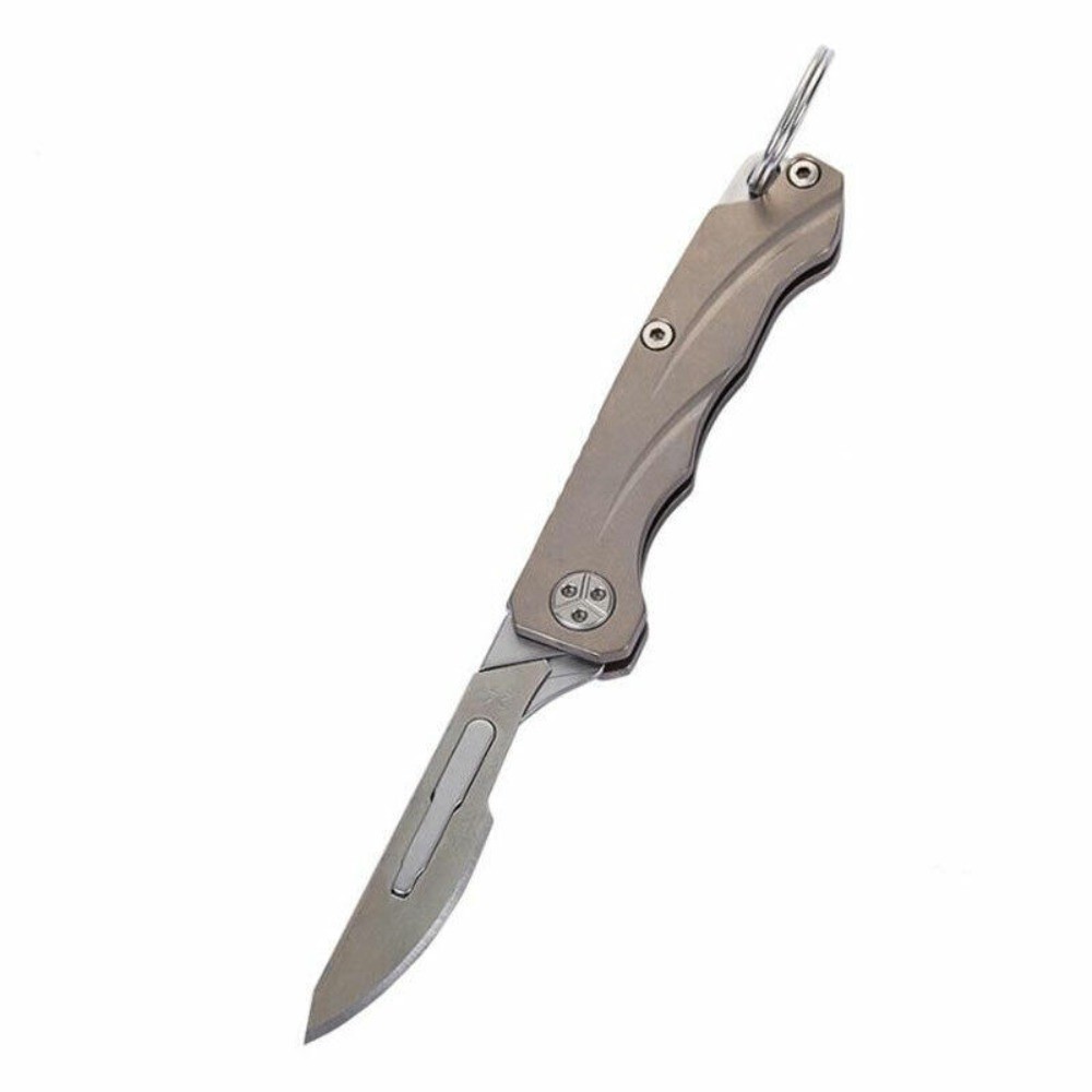 TC4 Titanium Utility Knife Scalpel Blade Pocket Folding Knife Outdoor Travel EDC